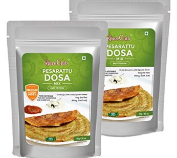 The Spice Club Pesarattu Dosa Mix – 1 kg (Pack of 2) – (Medium GI Food No Preservative100% Natural)