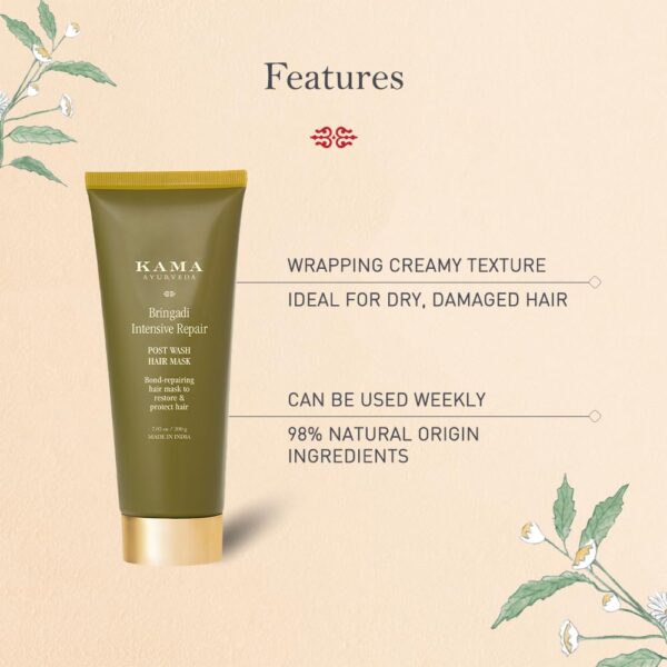 Kama Ayurveda Bringadi Intensive Repair Post-Wash Hair Mask 80 Gm - Image 4