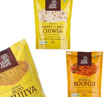 Phalada Pure & Sure Combo Pack of Organic Sweet & Salt Chiwda 200Gms + Organic Masala Boondi 200Gms + Organic Aloo Bhujia-200Gms