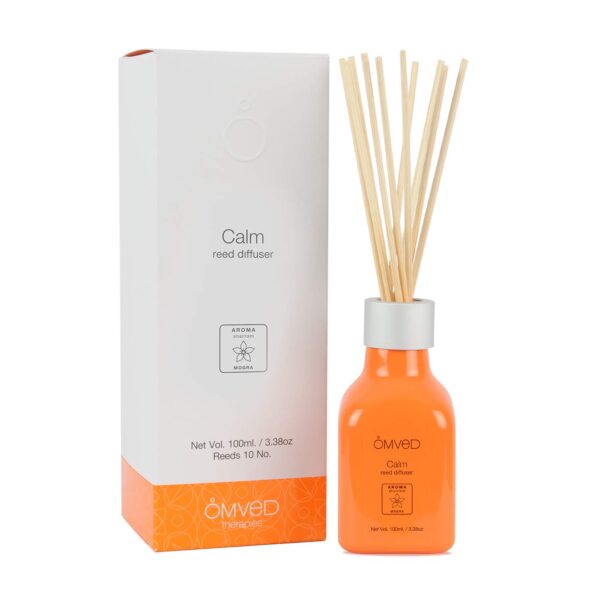 Omved Calm Jasmine Mogra Essential Oil Reed Diffuser Set 100 ml