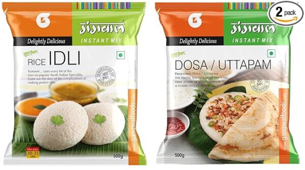 Gangwal Idli Dosa Combo Pack 500gm each | South Indian Instant Mix | Easy to Make Light Breakfast Super Soft Idli Dosa Batter