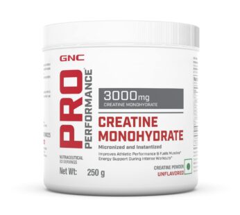 GNC Pro Performance Creatine Monohydrate | s Athletic Performance | Micronized & Instantized | Fuels Muscles |Energy Support for Heavy Workout | Formulated In USA | Unflavoured powder| 250 gm