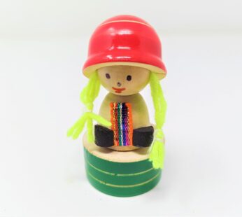 VARANASI WOODEN TOYS Wooden Toy Sharpener Little Girl -Available in Assorted Colours)