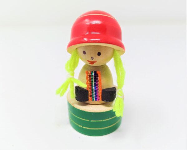 VARANASI WOODEN TOYS Wooden Toy Sharpener Little Girl -Available in Assorted Colours)