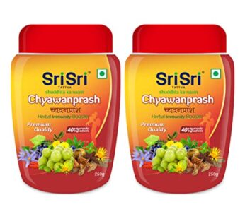 Sri Sri Tattva Chyawanprash – Herbal Immunity Booster with 40+ Ayurvedic Ingredients for Better Strength and Stamina – 250g (Pack of 2)