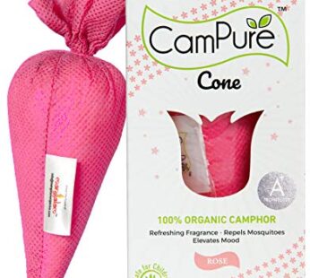 Mangalam CamPure Camphor Cone (Rose) – Room Car and Air Freshener & Mosquito Repellent (Pack Of 2)